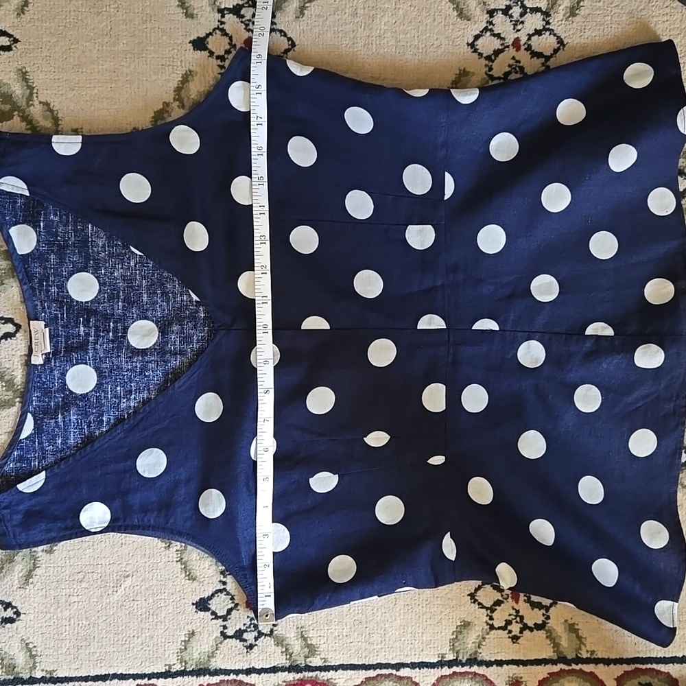 EUC J. Crew Navy/White Dot Blouse Size 10 - Picture 4 of 9